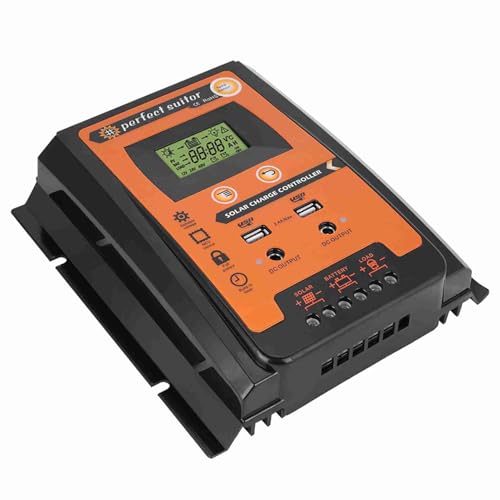 ZenithAur Solar Ladung Controller 12V / 24V 30A50A PWM & MPPT Kurzversion Solar Panel Battery Regulator Dual USB LCD -Display für Wohnmobile und Boote (50a) von ZenithAur
