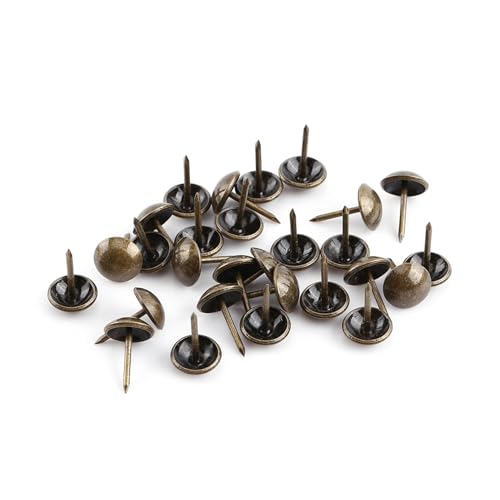 ZenithAur Vintage Furniture Nails Kit, 100pcs Antique Polster Tacks Dekorative Tack -Bolzen für Sofa Schuhtür, Bronze Metall -Tags (11 * 17mm) von ZenithAur