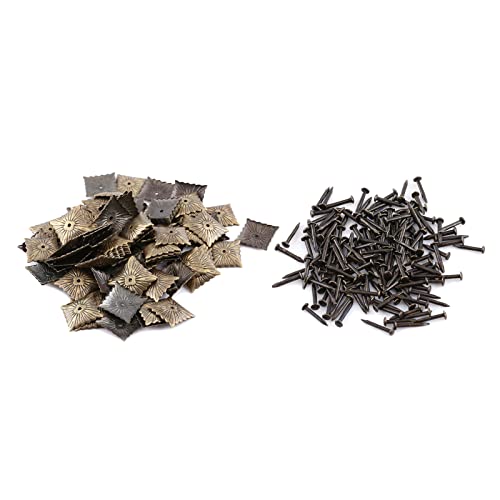 ZenithAur Vintage Furniture Nails Kit, 100pcs Antique Polster Tacks Dekorative Tack -Bolzen für Sofa Schuhtür, Bronze Metall -Tags (21 * 21mm) von ZenithAur