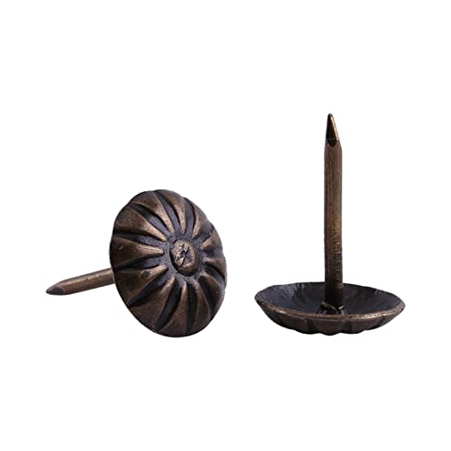 ZenithAur Vintage Furniture Nails Kit, 100pcs Antique Polster Tacks Dekorative Tack -Bolzen für Sofa Schuhtür, Bronze Metall -Tags (Grün 10 * 14mm) von ZenithAur