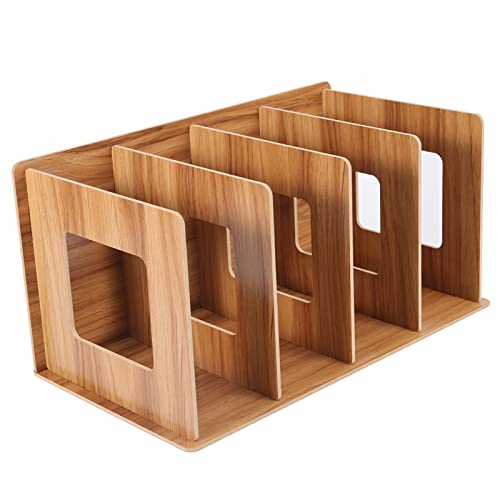 ZenithAur Wooden Desktop Bücherregal DIY Book Storage Rack mit 3 -Tier -Design, multifunktionaler Organisator für Home Office und Studium (Kirsche) von ZenithAur
