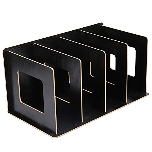 ZenithAur Wooden Desktop Bücherregal DIY Book Storage Rack mit 3 -Tier -Design, multifunktionaler Organisator für Home Office und Studium (Schwarz) von ZenithAur