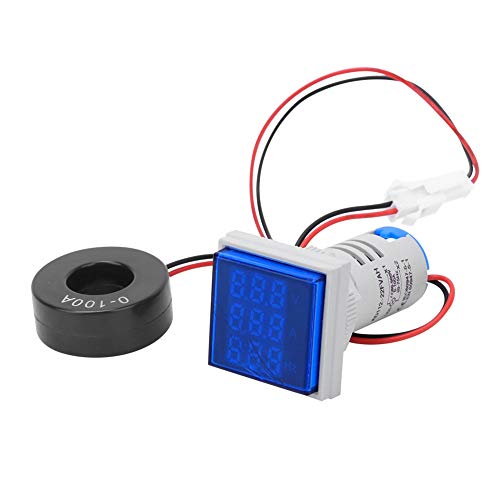 Zenithaur 3 - Zifferner LED -Anzeigemessgerät für Wechselstromspannungstests, Multifunktions -Energie -Energie -Messgerät mit Voltmeter -Amperemetermerkmalen (Blau) von ZenithAur