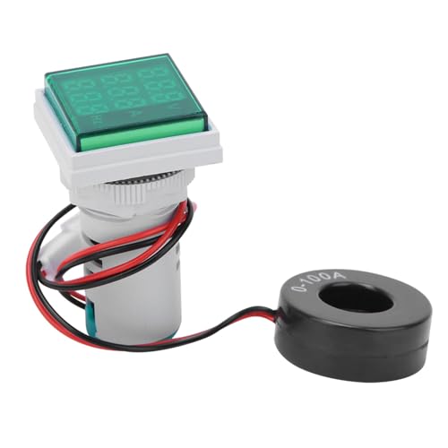 Zenithaur 3 - Zifferner LED -Anzeigemessgerät für Wechselstromspannungstests, Multifunktions -Energie -Energie -Messgerät mit Voltmeter -Amperemetermerkmalen (Grün) von ZenithAur