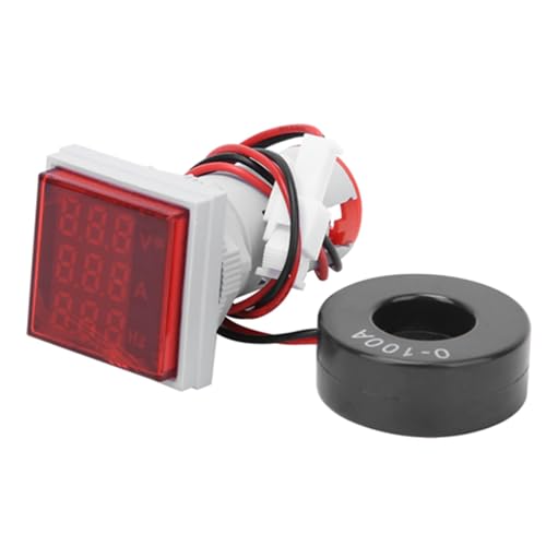 Zenithaur 3 - Zifferner LED -Anzeigemessgerät für Wechselstromspannungstests, Multifunktions -Energie -Energie -Messgerät mit Voltmeter -Amperemetermerkmalen (Rot) von ZenithAur