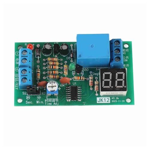 Zenithaur DC12V-Timer-Relaismodul mit digitalem LED-Display für präzise Countdown, ein einstellbarer Verzögerungs-Timer-Switch, der 1-99S / 1-99Min Timing-Bereiche unterstützt von ZenithAur
