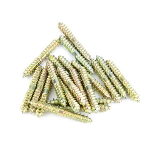 Zenithaur Dübelschraube 20pcs, zinkplattiertes Doppel -Holz -Holz an Holzverbindungsschraube für Möbel, 5x40 mm von ZenithAur