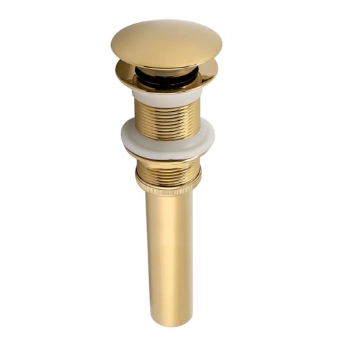 Zenithaur Messing Waschbecken Abflussteile, Waschbecken Abfluss Stopper, Abflussbaugruppe für Toilettenbecken Waschbecken (Gold chrome plated) von ZenithAur