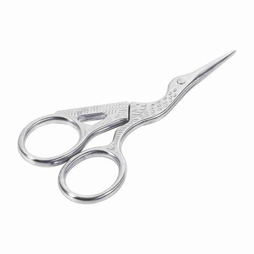 Zenithaur Stickerei Schere für Kreuzstich -Nadel -Handwerksprojekte Vintage Edelstahl Kran Form Nähe Schere langlebig Design (Silber) von ZenithAur