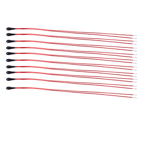 Zenithaur hoher Empfindlichkeitstemperatursensor, 10 pcs 10 k Ohm MF52B Thermistorwiderstände mit 60 mm emailliertem Draht für eine genaue Temperaturmessung (5k) von ZenithAur