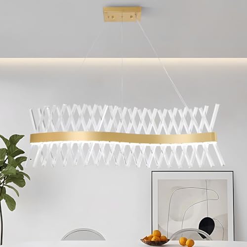 ZenithBeam Moderne LED Kristall Pendelleuchte Esstisch,100cm Golden Edelstahl HäNgelampe Wohnzimmer, 3000K-6000K Dimmbar Esszimmer Kronleuchter, große Hängeleuchte für Küche luxuriöses Wohnzimmer ZenithBeam Moderne LED Kristall Pendelleuchte Esstisch,100cm Golden Edelstahl HäNgelampe Wohnzimmer, 3000K-6000K Dimmbar Esszimmer Kronleuchter, große Hängeleuchte für Küche luxuriöses Wohnzimmer von ZenithBeam