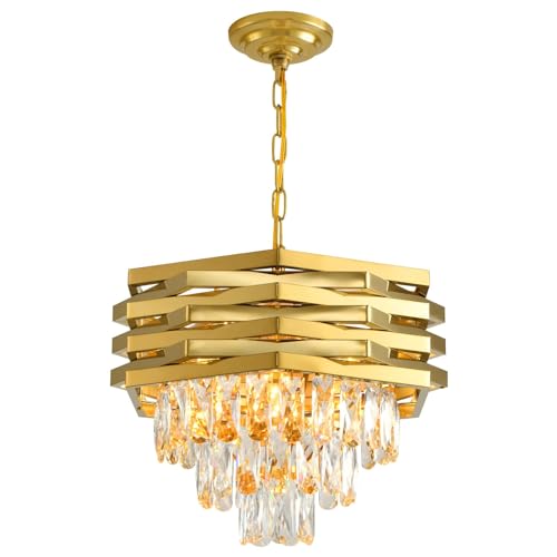 ZenithBeam Moderner Kristall Pendelleuchte Gold 40 Cm Rund Pendelleuchten K9 3-Stufig HäNgelampe, GroßEr Unterputz-Kronleuchter FüR Wohnzimmer, Eingangsbereich, Foyer, Schlafzimmer, KüChe ZenithBeam Moderner Kristall Pendelleuchte Gold 40 Cm Rund Pendelleuchten K9 3-Stufig HäNgelampe, GroßEr Unterputz-Kronleuchter FüR Wohnzimmer, Eingangsbereich, Foyer, Schlafzimmer, KüChe von ZenithBeam
