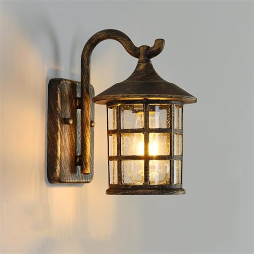 ZenithBeam Wandleuchte Aussen Wandlampe Vintage, Laterne Garten Lampen, Wasserdichte Lampe, Aus Aluminium Und Glas Aussenlampe, E27 Außenlampe, FüR TüR, Haus, Balkon, Garage, Flur, Terrasse von ZenithBeam