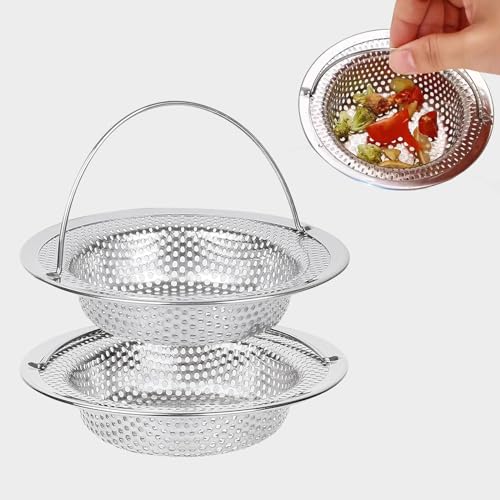2 Stück Sieb für Spülbecken，Abflusssieb Küchenspüle，Sink Strainer - Wird für Küchenspüle verwendet, Verstopfung verhindern von ZenithFast