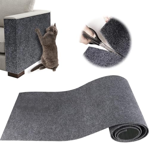 ZenithyrEn Kratzschutz für Katzen, selbstklebend, wiederverwendbar und zuschneidbar, ideal für Sofas, Möbel und Wände, einfach anzubringen (Dunkelgrau, 40 × 200 cm) von ZenithyrEn