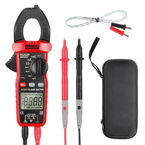 Stromzange DC/AC Zangenamperemeter Digital Clamp Meter: Strommesszange 600A 6000 Counts Digital Strommessgerät - Multimeter Amperemeter Voltmeter Tester von Zenithz