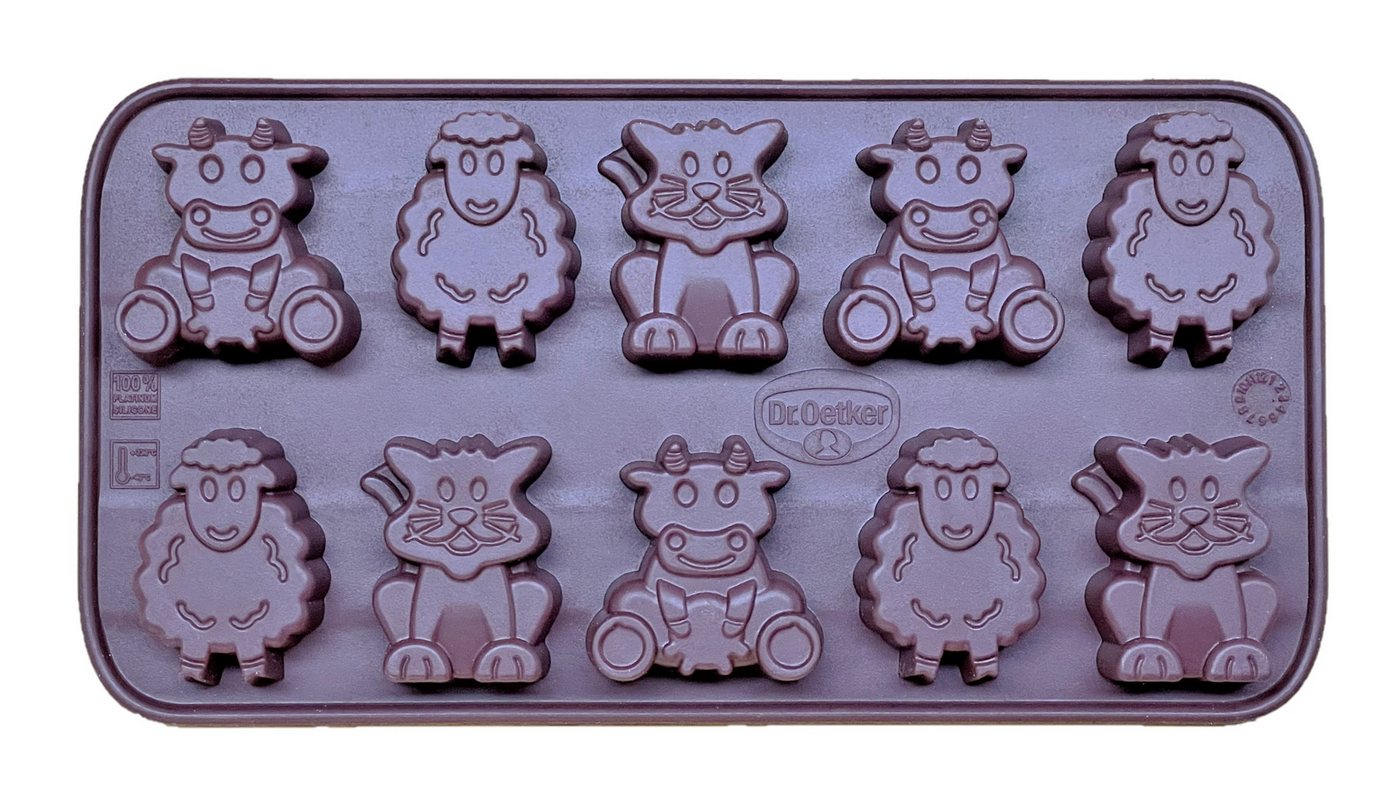 Zenker Backformen Backform Silikon SCHKOLADENFORM Kleine Farm Pralinen- Eiswürfel- Form Dr.Oetker von Zenker Backformen
