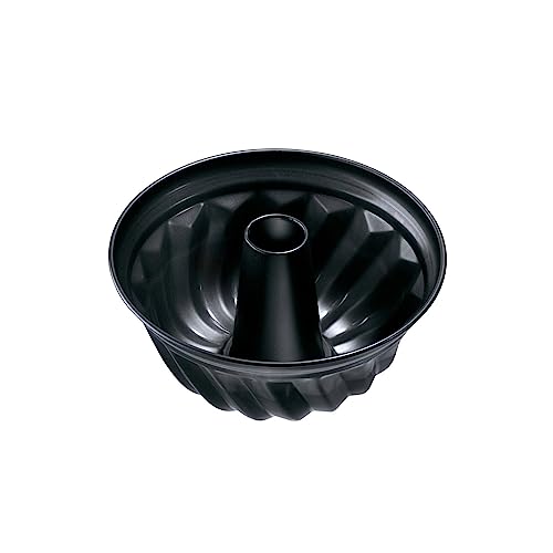 Zenker Gugelhupfform Ø 22 cm, Kuchenform stabil & beschichtet, für saftigen Gugelhupf, runde Backform mit Antihaftbeschichtung, Menge: 1 Stück, Schwarz, 8.66" von Zenker