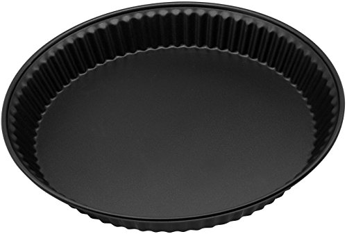 Zenker 3987 Quicheform 28 cm aus der Serie Pure, Tarte- und Obstkuchenform, Tortenbodenform (Farbe: schwarz), Menge: 1 Stück von Zenker