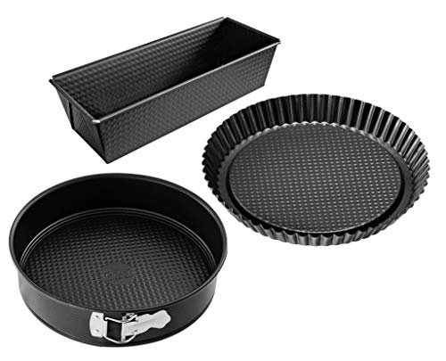 Zenker 3995 Set 3 Backformen, Stahl mit ILAG Antihaftbeschichtung, schwarz von Zenker