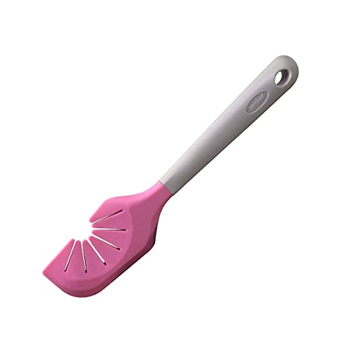 Zenker 44916 2-in-1 Pfannenwender und Reinigung, Pfannenwender zum Reinigen von Schneebesen, Silikon, Nylon, rosa, 27 cm von Zenker