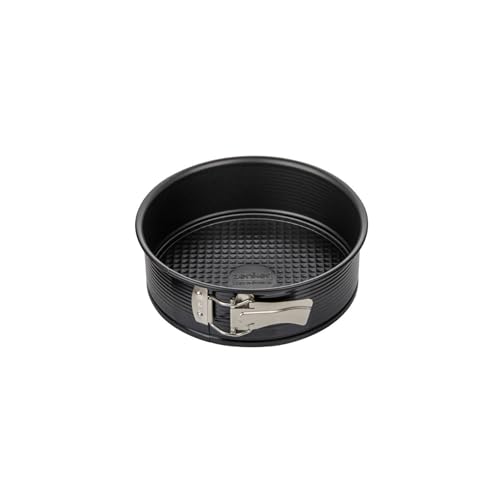 Zenker Springform Ø 20 cm, Backform mit Antihaftbeschichtung, runde Kuchenform mit Flachboden (Farbe: schwarz), Menge: 1 Stück von Zenker