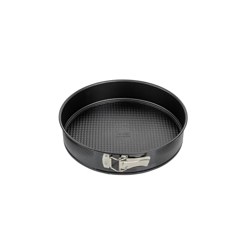 Zenker Springform Ø 24 cm, Backform mit Antihaftbeschichtung, runde Kuchenform mit Flachboden (Farbe: schwarz), Menge: 1 Stück von Zenker