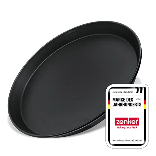 Zenker Black Metallic Backblech rund – Premium Qualität für perfekte Backergebnisse, 300 x 300 x 30 mm, hitzebeständig bis 230°C von Zenker