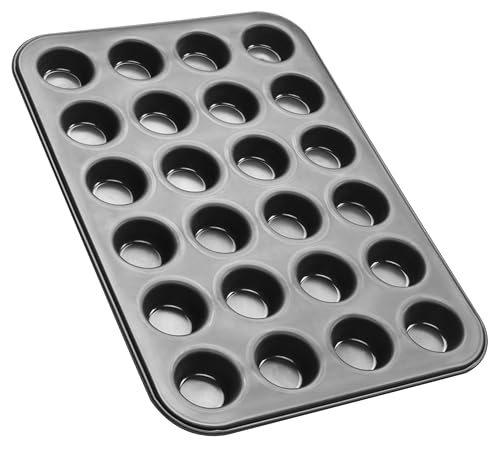 Zenker Black Metallic 24er Mini-Muffinform – Antihaftbeschichtet für perfekte Mini-Muffins & Cupcakes, Ø 4,5 cm, Made in Germany von Zenker