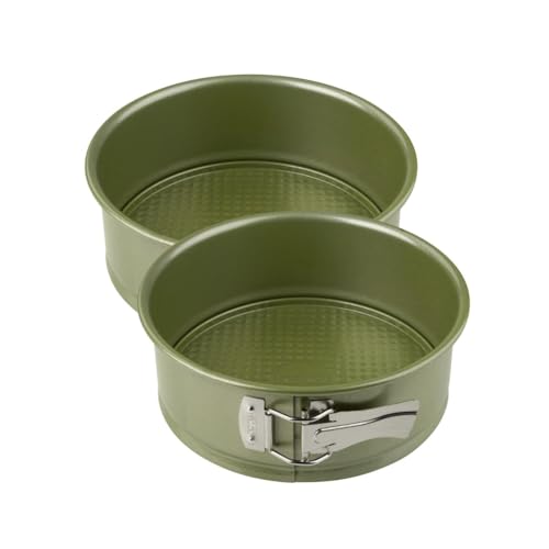 Zenker 9347150B88 Ensemble de 2 Moules à manqué à charnière 20 cm Green Vision Kuchenform, Carnaubawachs, Stahl, grün von Zenker