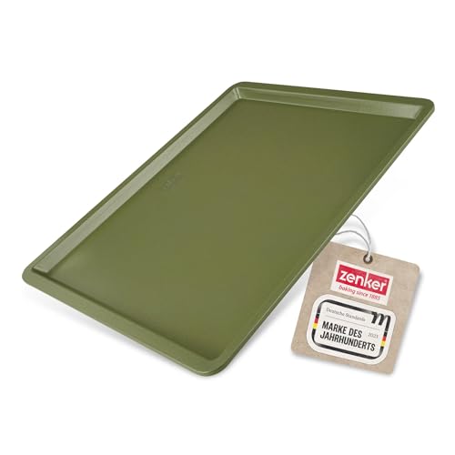 Zenker Backblech 42 cm x 32 cm x 1,5 cm – Hochwertiges und stabiles Ofenblech in grün für den Backofen – Backofenblech mit veganer Antihaftbeschichtung von Zenker