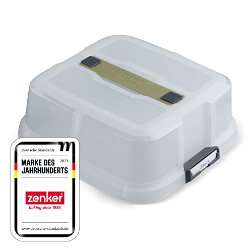 Zenker Bake, Click & Go Quadratische Haube – 30 x 30 x 11,5 cm – Passender Deckel für Kuchenformen zum direkten Transport – Universelle Transporthaube für 3 verschiedene Backformen von Zenker