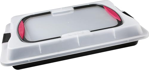 Zenker 7903 'Special to go' Blechkuchen-Container – Backblech mit Deckel und Softgriffen, Antihaft, 42,5x29,5 cm, Schwarz von Zenker