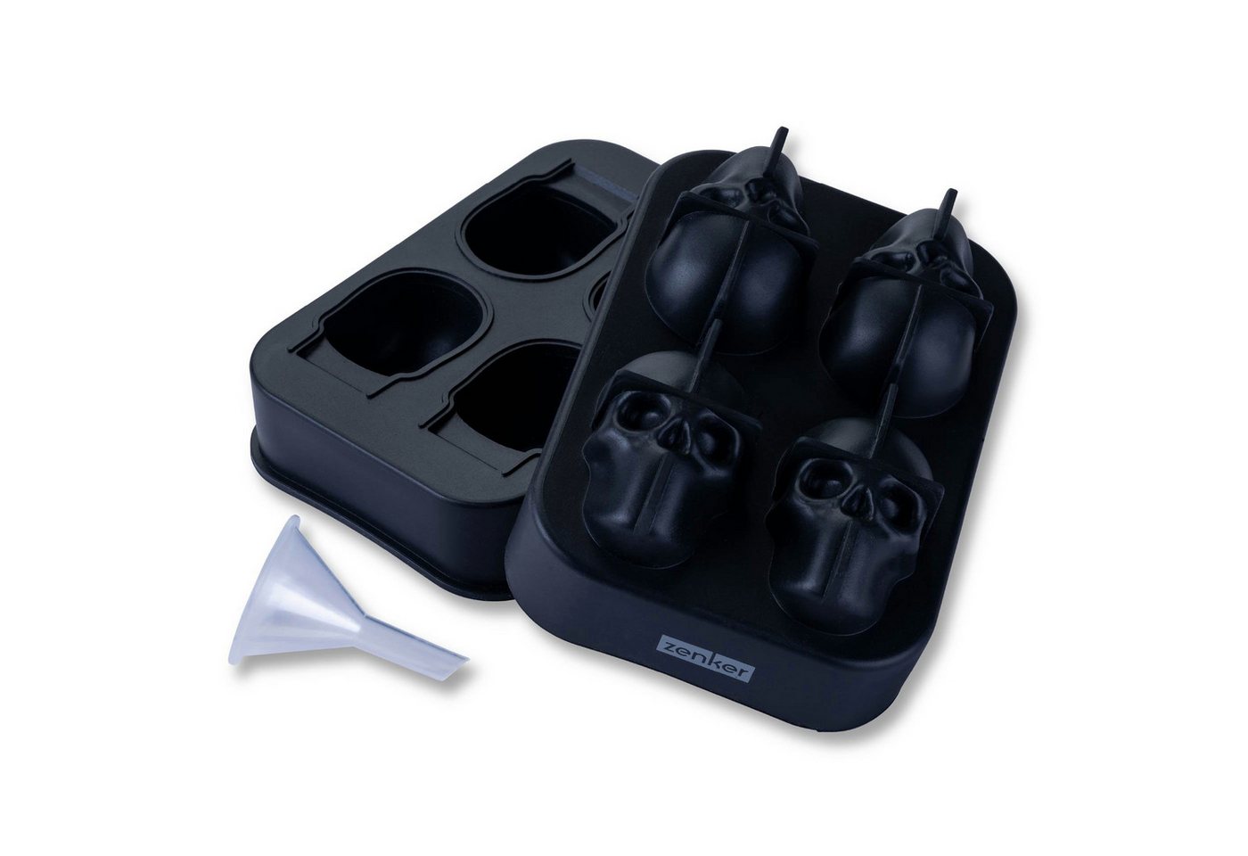 Zenker Eiswürfelform Totenkopf – Halloween Party Highlight, Minikuchenform von Zenker