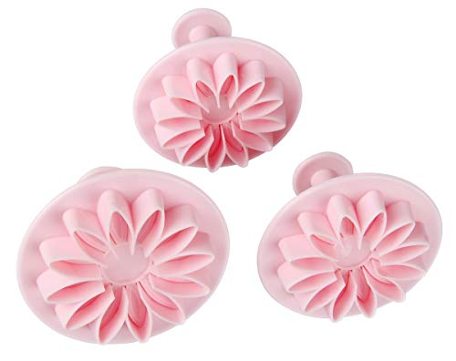 Zenker Fondant-Ausstechersatz 3tlg Fondantausstecher Blume 5,5/6/7cm in rosa, Kunststoff von Zenker