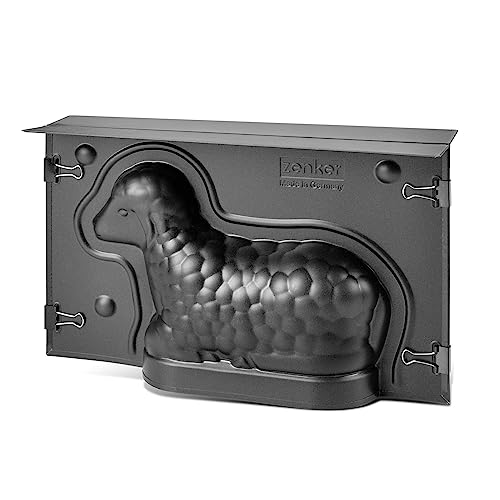 Zenker Lämmchenbackform zu Ostern – 700 ml Füllvolumen – 3D Kuchenform mit Antihaftbeschichtung und Lämmchen als Motiv zum backen – Leckere Deko als Osterlamm Backform, Schwarz von Zenker