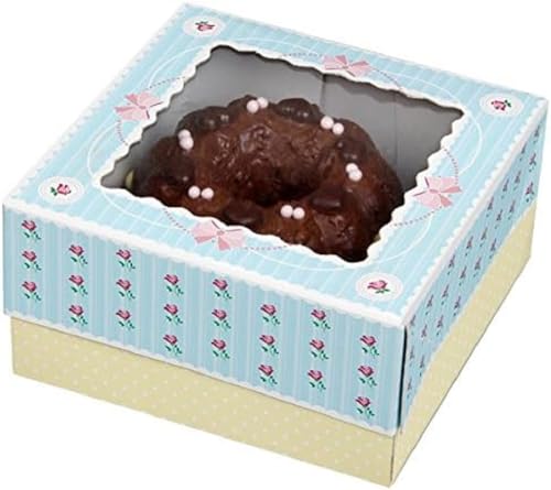 Zenker Muffinboxen 16x16x8cm 2er-Set aus Papier, rosa/Creme/blau, 16 x 16 x 2 cm von Zenker