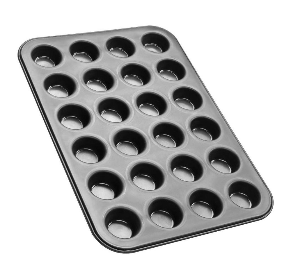 Zenker Muffinplatten Black Metallic 24er Mini-Muffin-Backblech, Edelstahl von Zenker