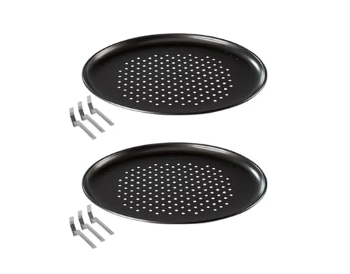 Zenker Pizzablech Set 32 cm – Antihaft Pizzaform mit Löchern & Distanzhaltern, 2-teilig, Schwarz – Für knusprige Pizzaböden Zenker Pizzablech Set 32 cm – Antihaft Pizzaform mit Löchern & Distanzhaltern, 2-teilig, Schwarz – Für knusprige Pizzaböden von Zenker