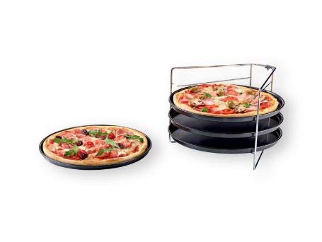 Zenker Pizzaform Set - 4 Tabletts und 1 Tellerrost - antihaftbeschichtet von Zenker