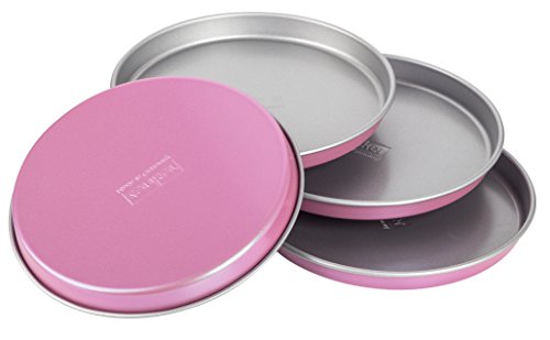 Zenker creative studio Schichtkuchenblech Set, runde Backformen, Backbleche mit Antihaftbeschichtung, Kuchenform: Ø180mmx18mm, kreatives Backen (Farbe: rosa, silber), Menge: 4 Stück Zenker creative studio Schichtkuchenblech Set, runde Backformen, Backbleche mit Antihaftbeschichtung, Kuchenform: Ø180mmx18mm, kreatives Backen (Farbe: rosa, silber), Menge: 4 Stück von Zenker
