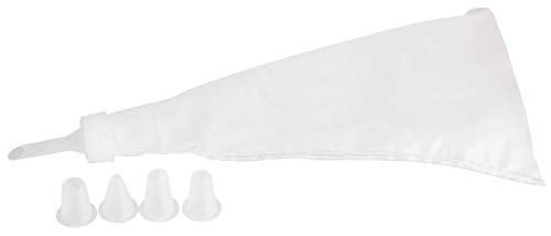 Zenker Spritzbeutel mit 5 Tüllen 27x15cm in weiß, Kunststoff, 27 x 15 x 3 cm von Zenker