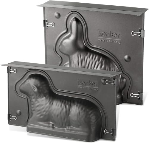 Zenker Vollbackformen Set Lamm und Hase – Backformen für die Osterzeit – 900 & 600 ml Füllvolumen – 3D Kuchenformen mit Osterlamm und Osterhase als Motiv zum Backen – Leckere Osterdeko Zenker Vollbackformen Set Lamm und Hase – Backformen für die Osterzeit – 900 & 600 ml Füllvolumen – 3D Kuchenformen mit Osterlamm und Osterhase als Motiv zum Backen – Leckere Osterdeko von Zenker