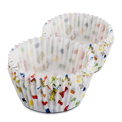 Zenker meets Haribo Muffinförmchen aus Papier 50 Stück – Perfekt zu Fasching oder dem nächsten Kindergeburtstag – Papierförmchen für Muffins im Haribo-Design, Weiß/Bunt von Zenker