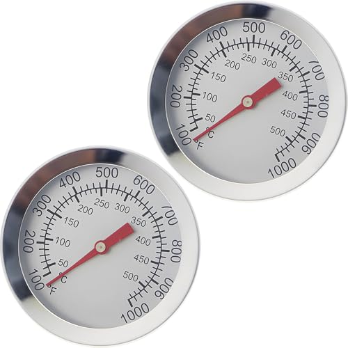 Praktische Nicht Stahl Stahlbimetall Thermometer Präziser Wärmeüberwachung Ideal Für BBQ Und Campinggrill Thermometer von Zenlir