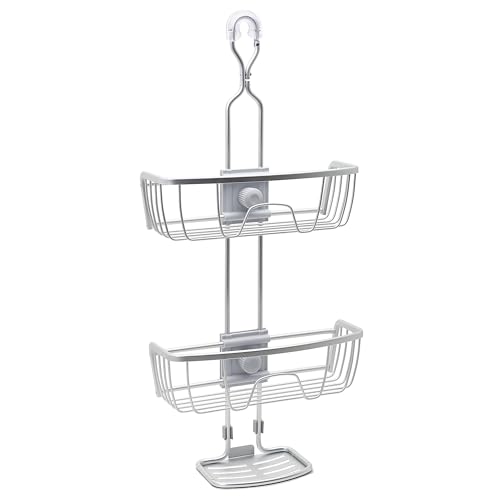 Zenna Home NeverRust Duschablage aus Aluminium, verstellbar, satiniertes, Chrom seidenglänzend, 2-Shelf, Adjustable von Zenna Home