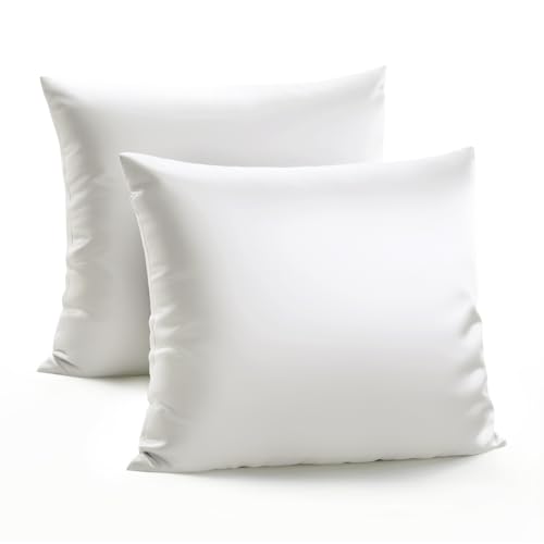 Zenssia Luxus Satin Kissenbezug 80x80 2er Set Weich wie Seidenkissenbezug 80x80 Haar- und Hautpflege mit Reißverschluss, Weiß von Zenssia