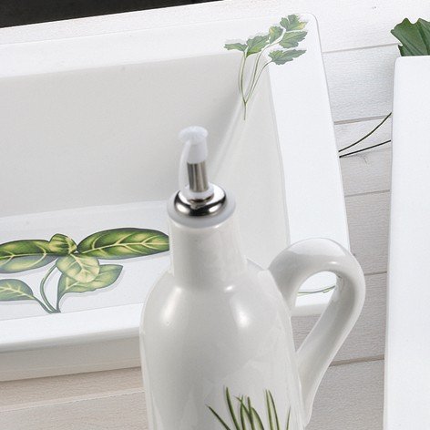 Keramik Schüssel HERBS 30 cm mit Kräuterdekor / Servierschale / Schale / Teller / Salatschüssel von Zentrallager