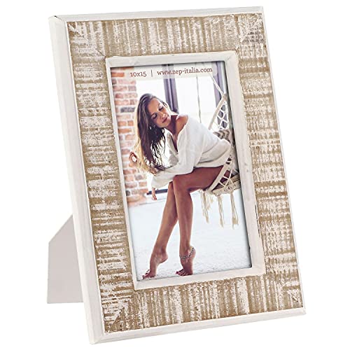 ZEP S.r.l. Levico Holzbilderrahmen, Holz, Beige/Weiß, Für Bildformat 10 x 15 cm von Zep
