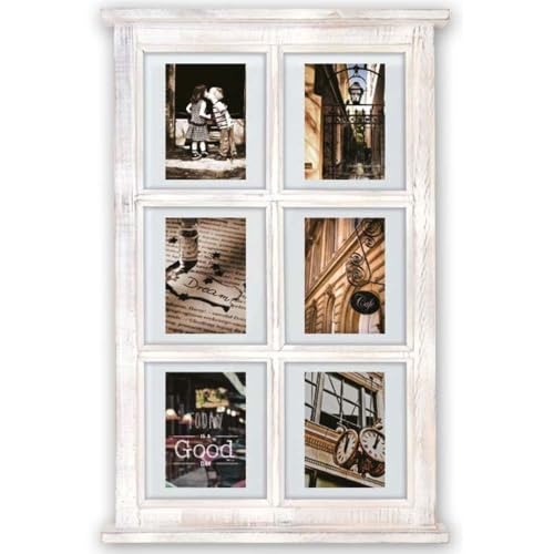 Zep AR Collage aus Holz, Fenster für 6 Fotos, 10 x 15 cm, Weiß von Zep